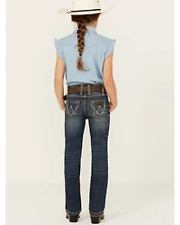 Wrangler Girls' Multi Stitch Bootcut Slim Fit Jeans