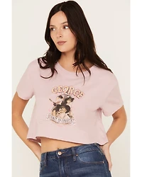 George Strait by Wrangler Women's Up Country Short Sleeve Graphic Cropped Tee