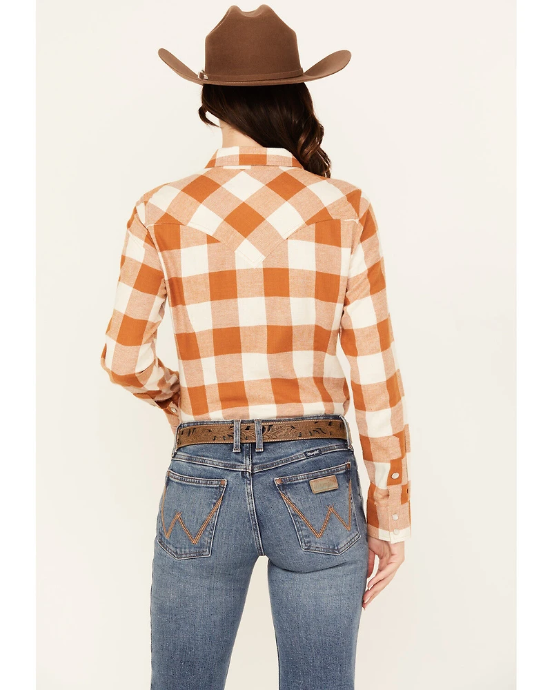 Wrangler Retro Women's Boot Barn Exclusive Plaid Print Long Sleeve Pearl Snap Flannel Shirt