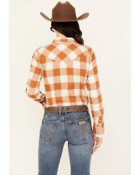 Wrangler Retro Women's Boot Barn Exclusive Plaid Print Long Sleeve Pearl Snap Flannel Shirt