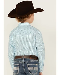 Rock & Roll Denim Boys' Dizzy Geo Print Long Sleeve Pearl Snap Western Shirt