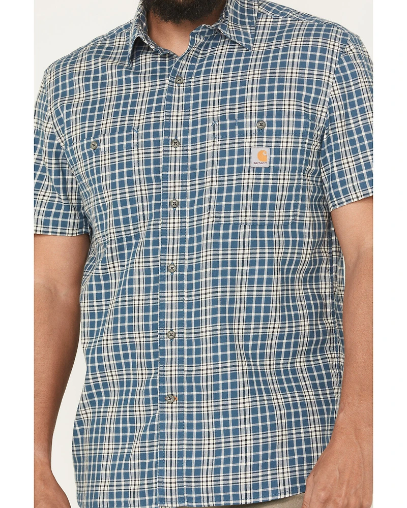 Carhartt Men's Rugged Flex® Relaxed Fit Lightweight Plaid Print Short Sleeve Button-Down Work Shirt
