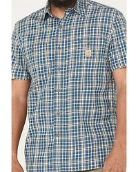 Carhartt Men's Rugged Flex® Relaxed Fit Lightweight Plaid Print Short Sleeve Button-Down Work Shirt