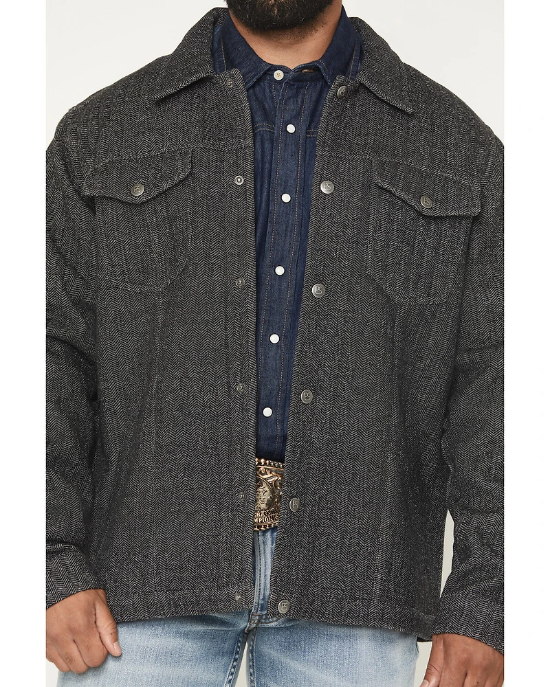 Panhandle Slim Men's Gambler Herringbone Fleece Lined Snap Jacket