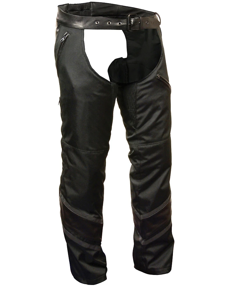 Milwaukee Leather Men's Trim Snap Out Liner Vented Textile Chaps