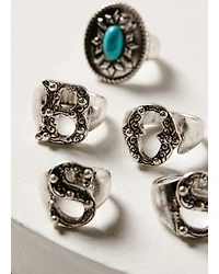 Idyllwind Women's Antique Boss Spell Out Ring Set - 5-Piece