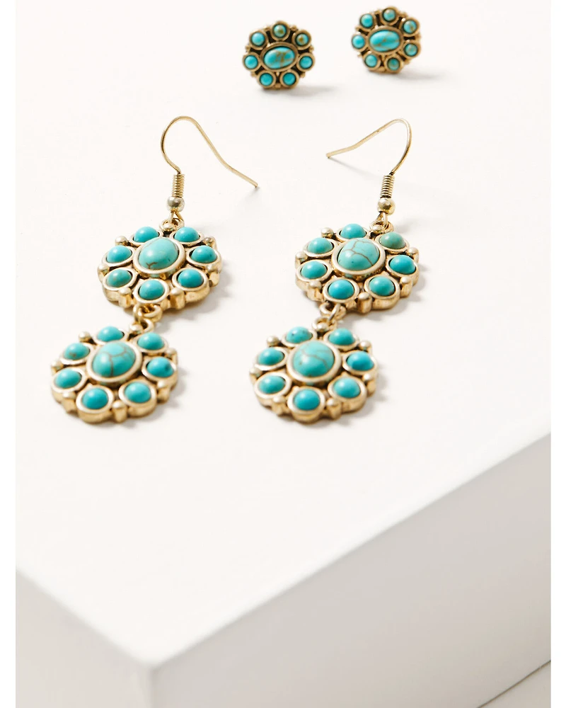 Shyanne Women's Summer Solstice Squash Blossom Earring Set - 5 Piece