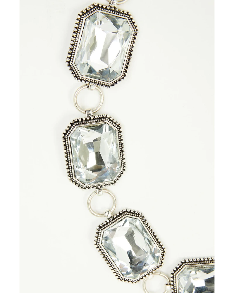Southern Grace Women's Women's Rhinestone Concho Chain Belt