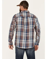 Brothers and Sons Men's Plaid Print Long Sleeve Button Down Performance Western Shirt