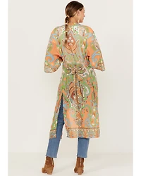 Flying Tomato Women's Paisley Print Kimono