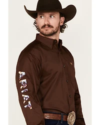 Ariat Men's Team Logo Solid Long Sleeve Button-Down Western Shirt