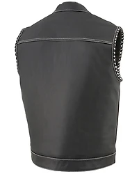 Milwaukee Leather Men's Old Glory Laced Arm Hole Concealed Carry Leather Vest - 4X