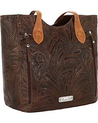 American West Women's Annie's Secret Collection Brown Large Zip Top Tote