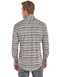 Rock & Roll Denim Men's Southwestern Chambray Print Long Sleeve Western Shirt