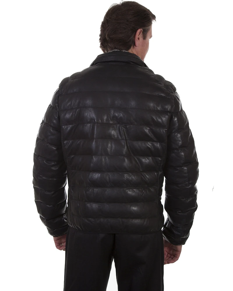 Scully Men's Horizontal Ribbed Leather Jacket