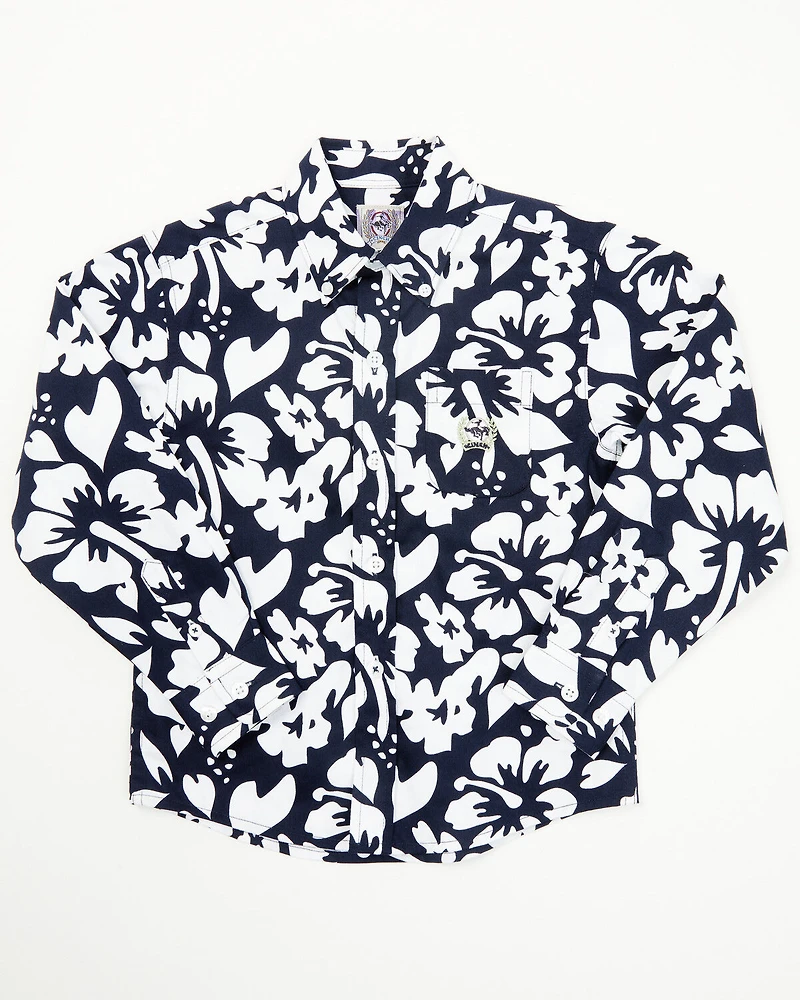 Cinch Toddler Boys' Floral Print Long Sleeve Button-Down Western Shirt