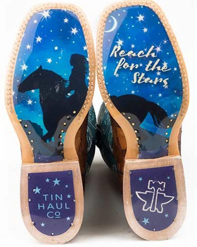 Tin Haul Women's Wish Upon A Star Western Boots - Broad Square Toe