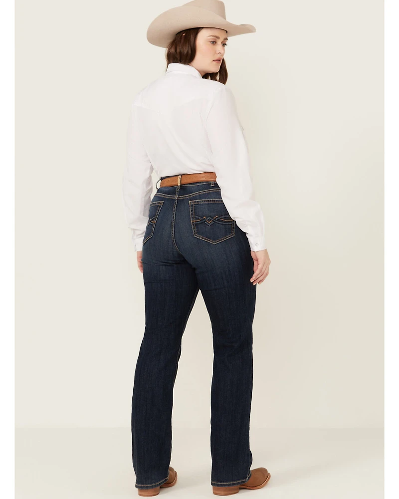 Ariat Women's Desiree Dark Wash Perfect Rise Bootcut Stretch Denim Jeans - Plus