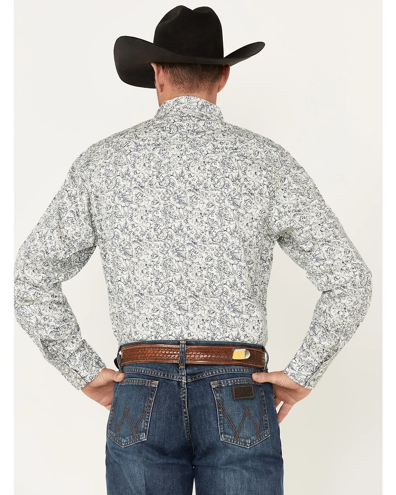 Wrangler Retro Premium Men's Paisley Print Long Sleeve Snap Western Shirt