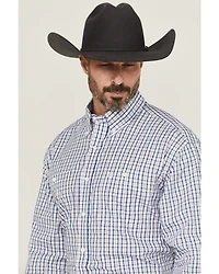 Wrangler Men's Plaid Print Long Sleeve Button-Down Stretch Western Shirt