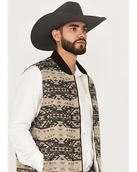 Wrangler Men's Southwestern Print Sherpa Lined Zip Vest
