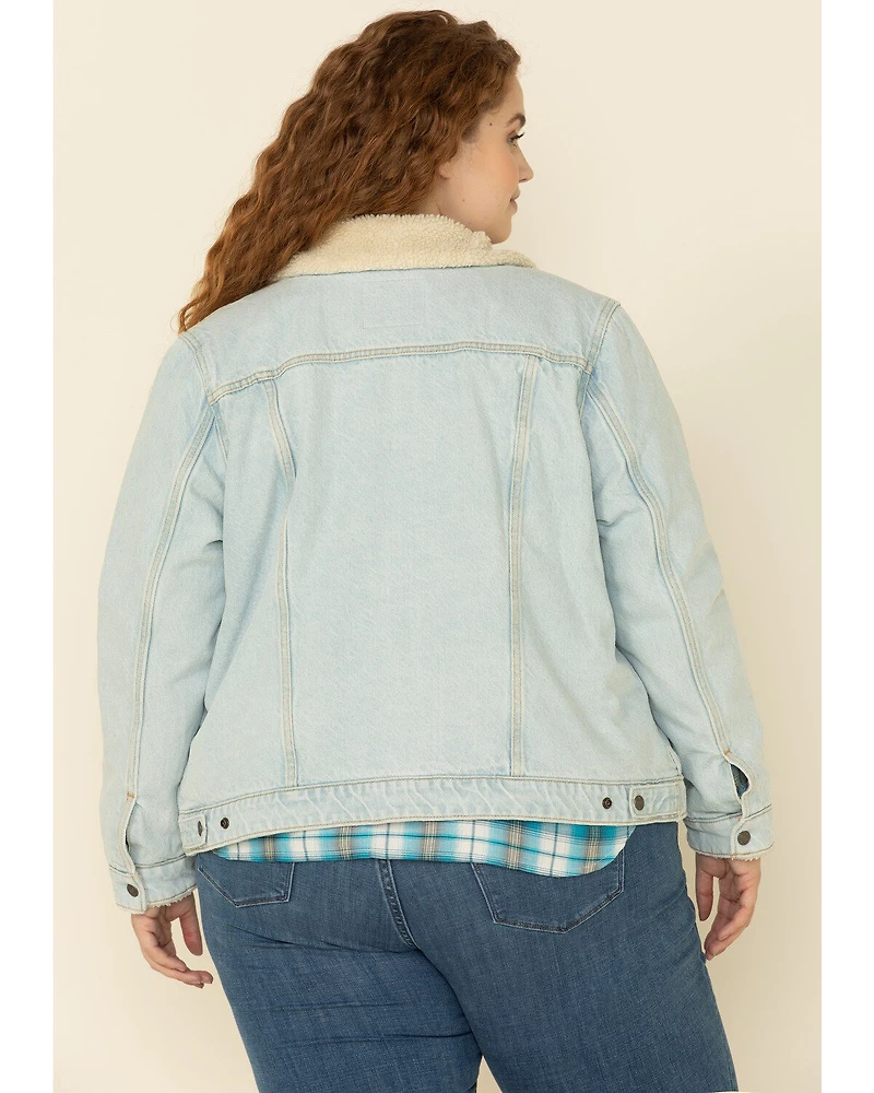 Levi's Women's Light Wash Sherpa Lined Collar Jacket