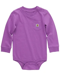 Carhartt Infant Boys' Logo Pocket Long Sleeve Onesie