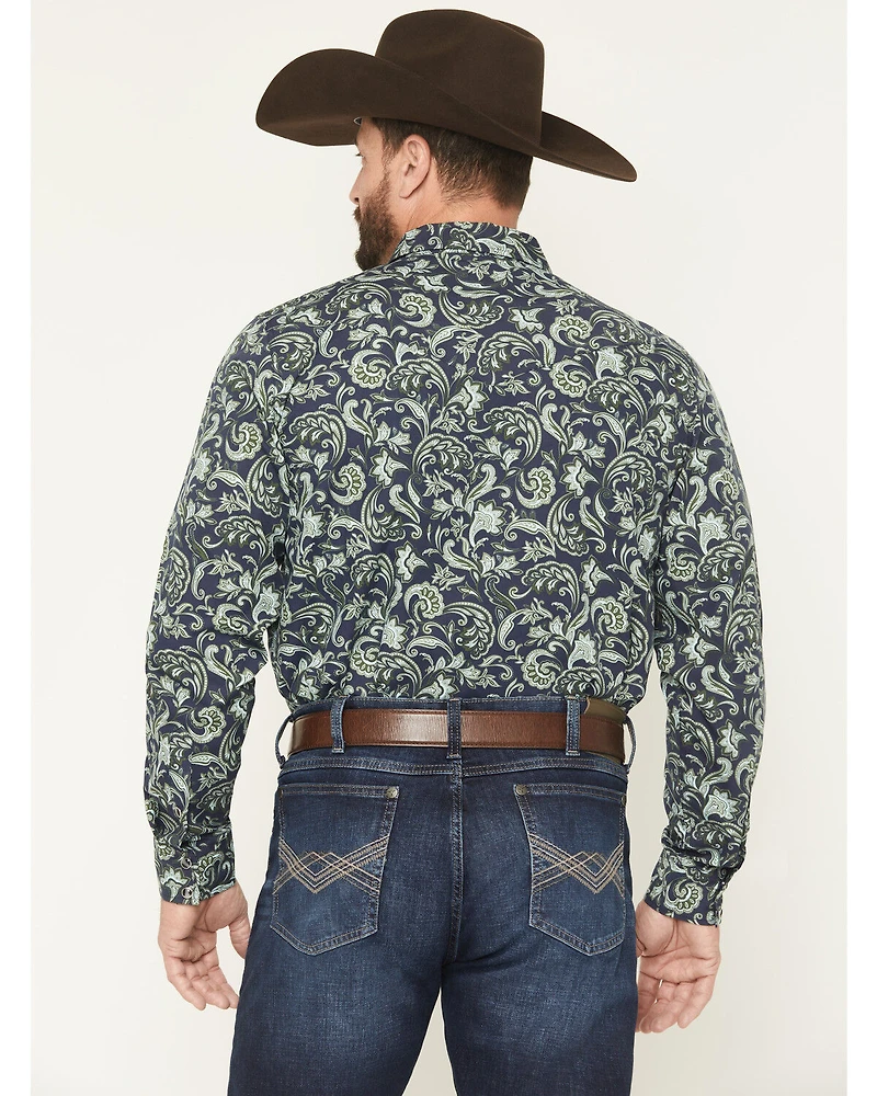 Gibson Trading Co Men's Hubert Floral Print Long Sleeve Snap Stretch Western Shirt