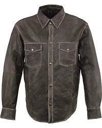 Milwaukee Leather Men's Lightweight Leather Shirt - Big & Tall