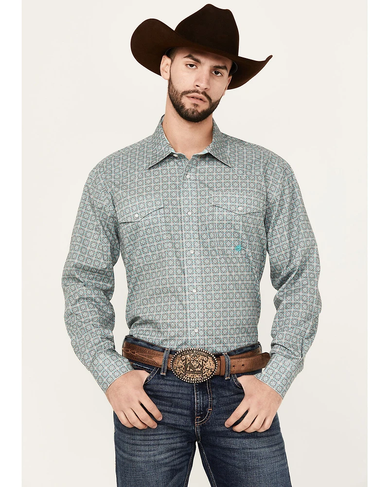 Roper Men's Amarillo Medallion Print Long Sleeve Snap Western Shirt