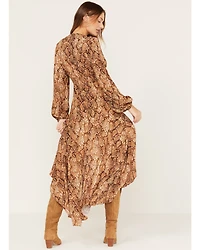 Shyanne Women's Snake Print Ruffle High-Low Dress