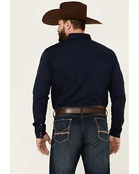 Blue Ranchwear Men's Heavy Twill Long Sleeve Snap Stretch Western Shirt
