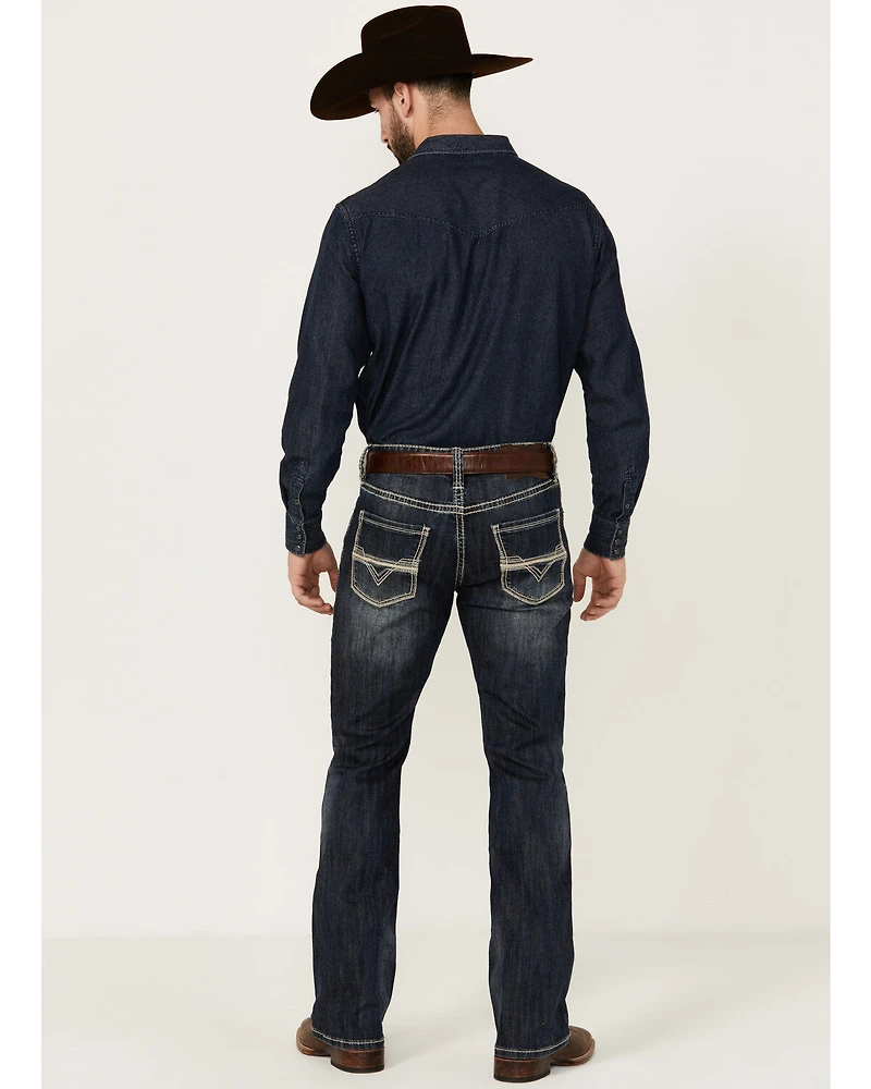 Rock & Roll Denim Men's Boot Barn Exclusive Double Barrel Medium Wash Relaxed Bootcut Stretch Jeans