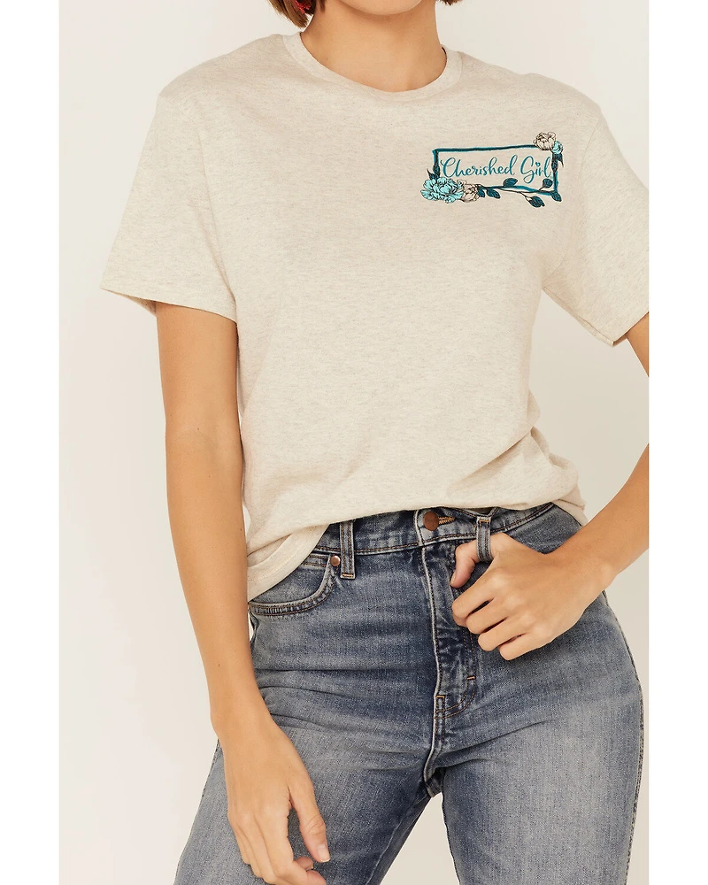 Cherished Girl Women's Country Born & Heaven Bound Graphic Short Sleeve Tee