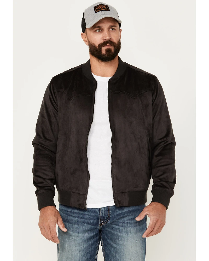 Moonshine Spirit Men's Faux Suede Bomber Jacket