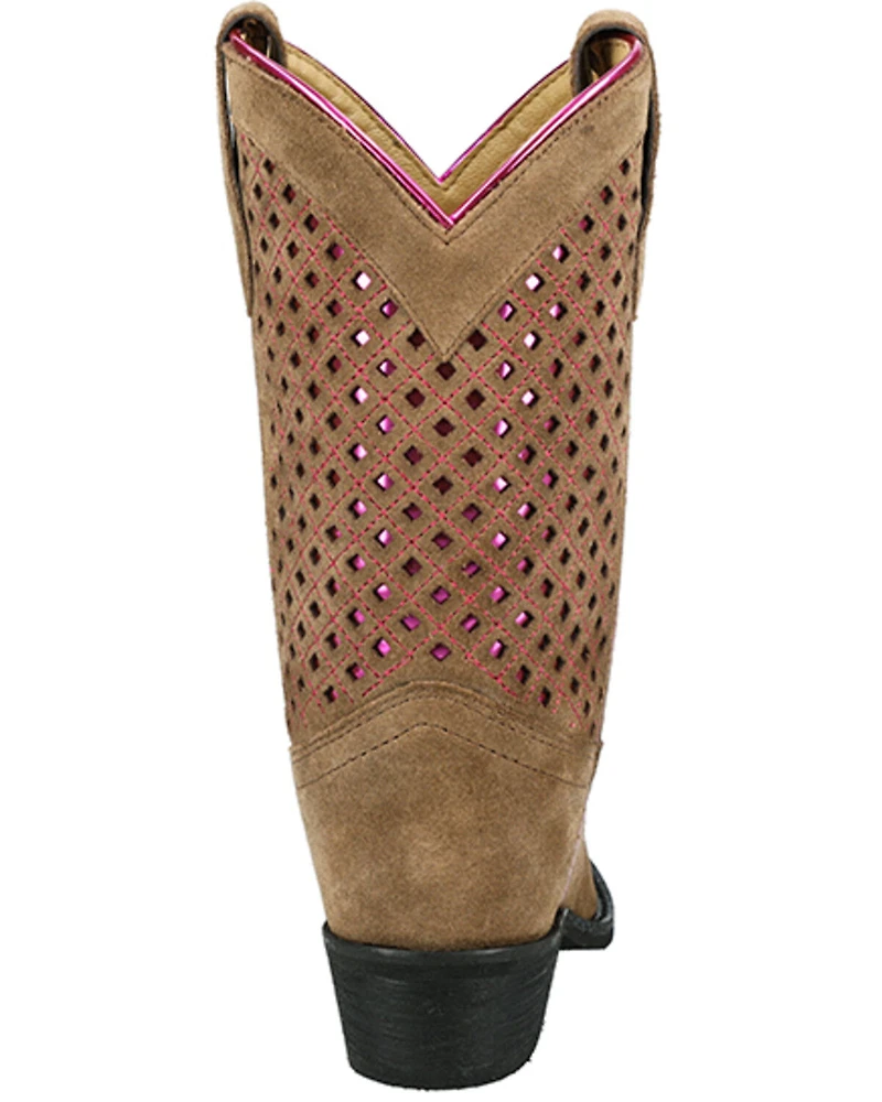Smoky Mountain Little Girls' Magnolia Metallic Western Boots - Snip Toe