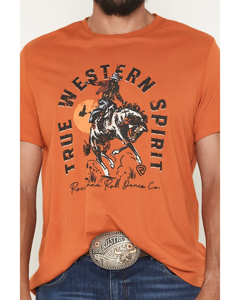 Rock & Roll Denim Men's Bronco Rider Short Sleeve Graphic T-Shirt