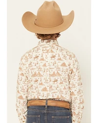 Ariat Boys' Conversation Print Long Sleeve Button-Down Western Shirt