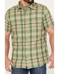 Brothers and Sons Men's Plaid Print Short Sleeve Button-Down Western Shirt
