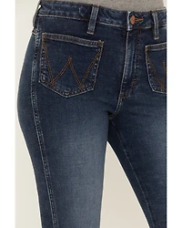 Wrangler Retro Women's Medium Wash High Rise Flare Patch Pocket Victoria Jeans
