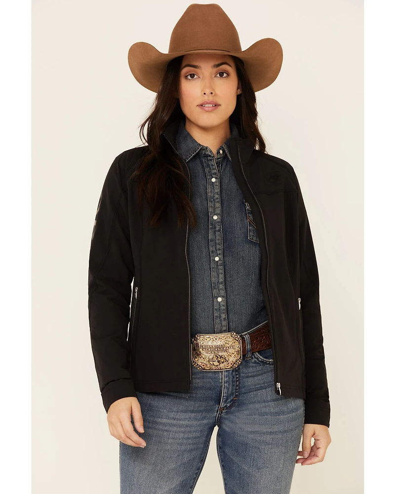 Ariat Women's Black Agile Logo Zip-Up Softshell Jacket