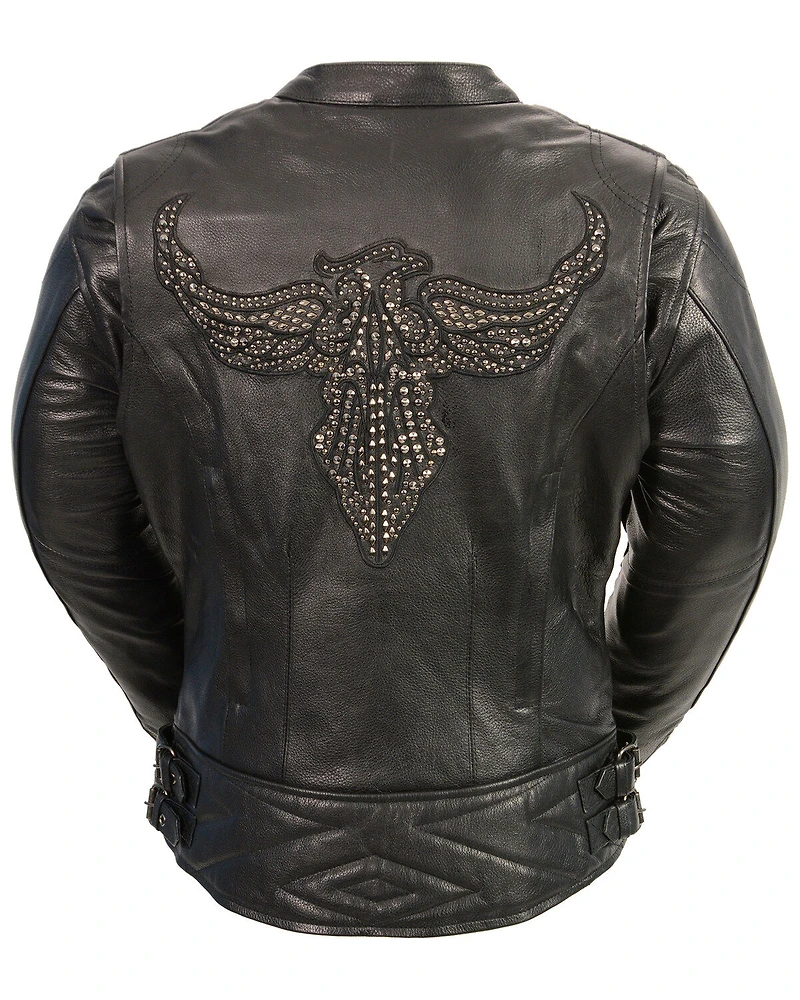 Milwaukee Leather Women's Concealed Carry Embroidered Phoenix Jacket