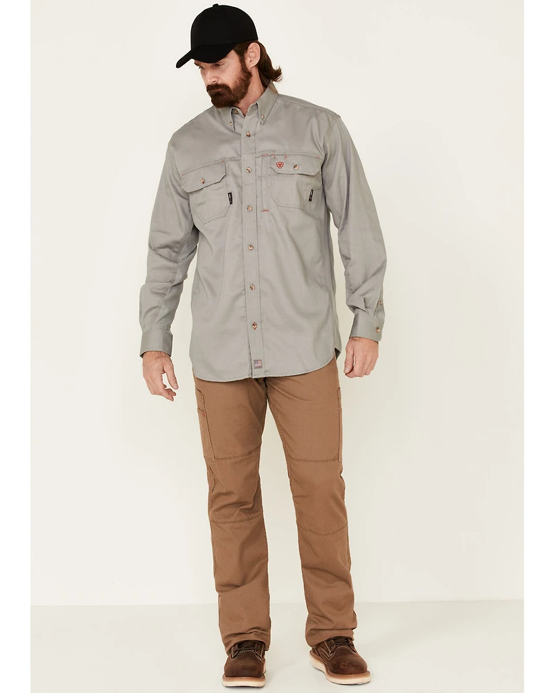 Ariat Men's FR Long Sleeve Button Down Work Shirt - Big and Tall