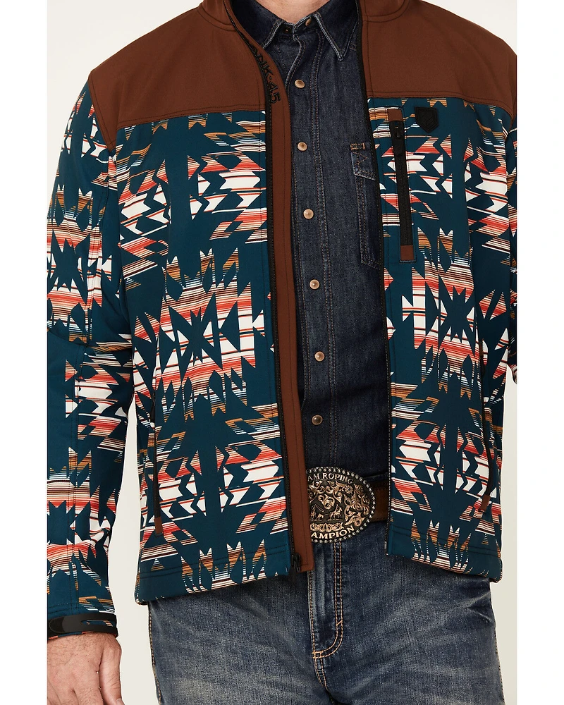 RANK 45® Men's Southwestern Print Color Block Jacket
