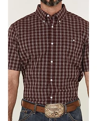 RANK 45® Men's Pick Up Small Plaid Print Short Sleeve Button-Down Western Shirt