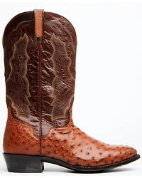 El Dorado Men's Exotic Full-Quill Ostrich Skin Western Boots - Round Toe
