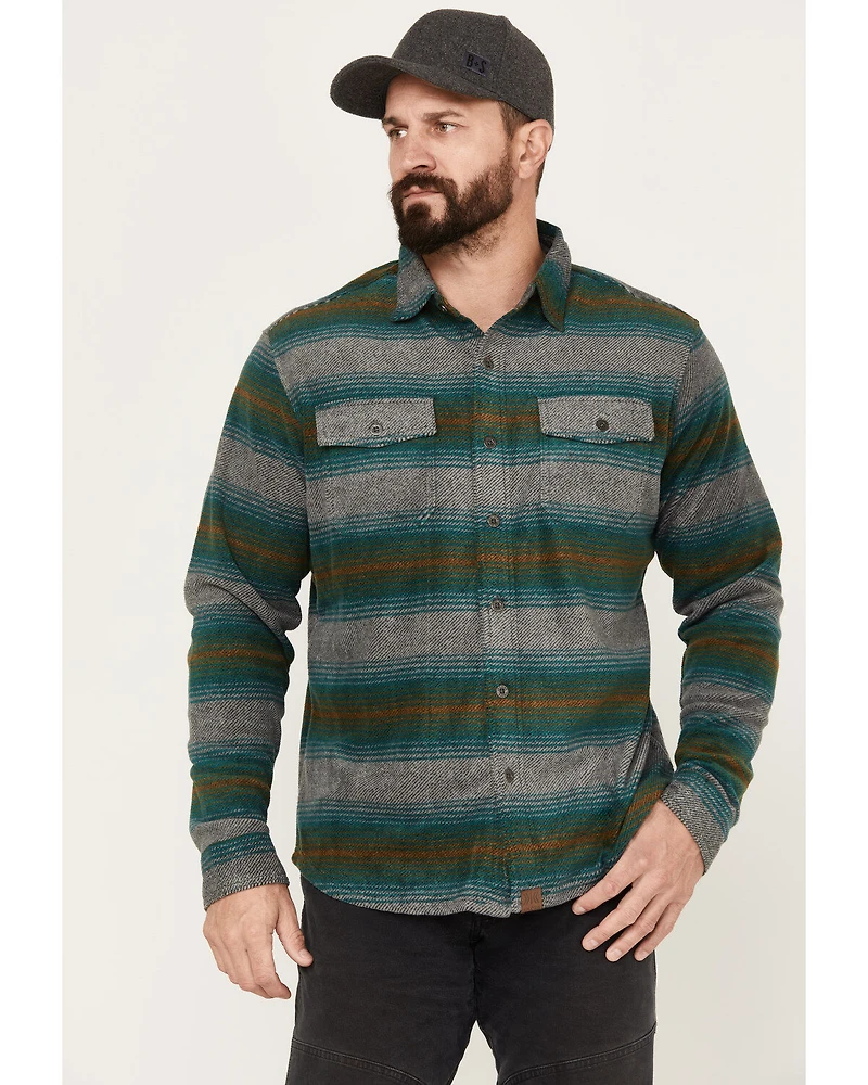 Dakota Grizzly Men's Bowie Button Down Long Sleeve Striped Western Fleece Shirt