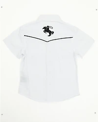 Rodeo Clothing Boys' Roping Horse Embroidered Short Sleeve Snap Western Shirt