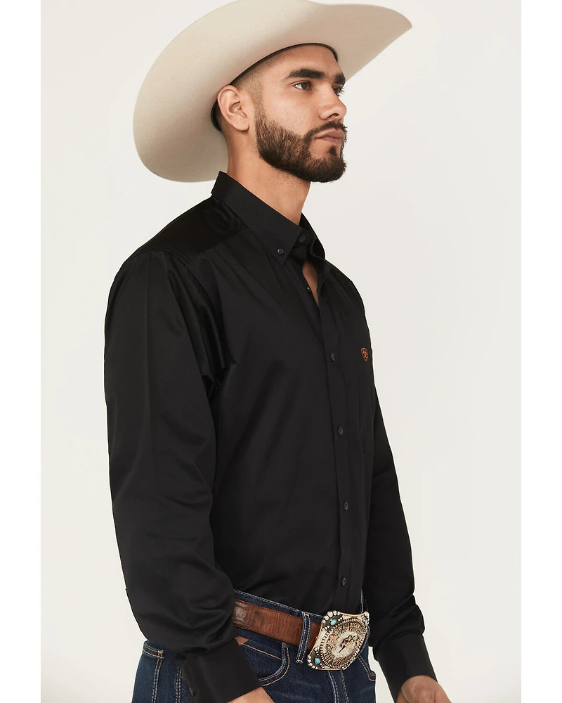 Ariat Men's Solid Twill Long Sleeve Button Down Western Shirt - Big