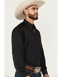 Ariat Men's Solid Twill Long Sleeve Button Down Western Shirt - Big